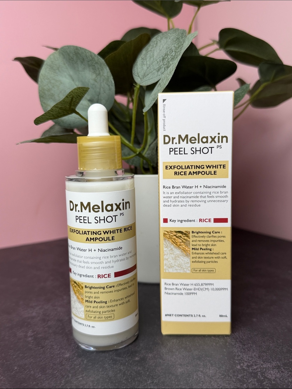 Peel Shot Exfoliating White Rice Ampoule — White/Gold